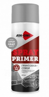 Грунтовка - спрей серая матовая Aim One 450мл
